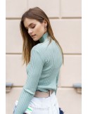 Turtleneck mulat cu coaste olive 321120 - Magazin online - Boutique